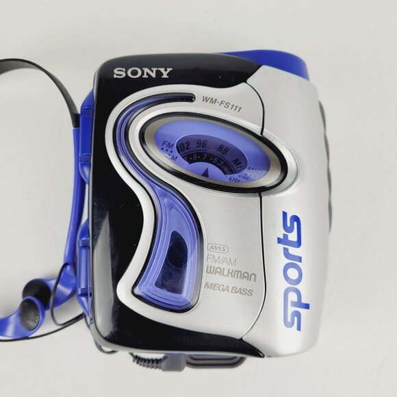 Sony Walkman Sports WM-FS111 RARE BLUE Portable AM/FM Cassette Player Headphones - Picture 2 of 15